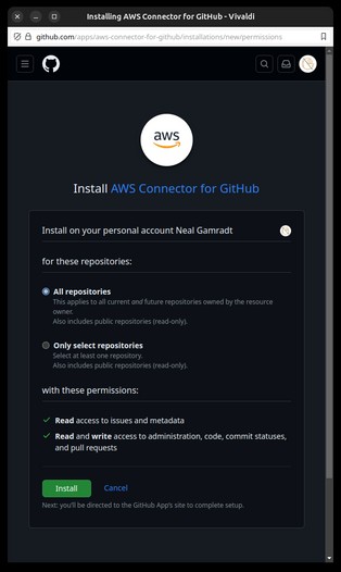 Install AWS Connector for GitHub