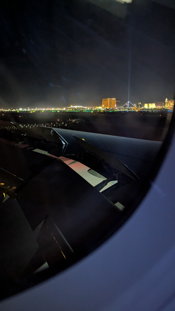 Landing in Las Vegas at Night